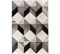 Tapis Fait Main en Cuir Lavin IV Noir & Multicolore 200 x 280 cm