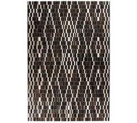 Tapis Fait Main en Cuir "Lavin" Noir & Blanc 160 x 230 cm Noir G