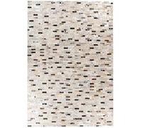 Tapis Fait Main en Cuir "Lavin VII" Noir & Multicolore 160 x 230 cm Noir G