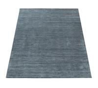 Tapis Fait Main Haute Qualité Coton Viscose Élégant Chiné En Gris Foncé