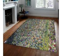 Tapis Ferme Rustique Art célèbre Peinture Arbre forêt Lavable antidérapant Poil Ras Entretien Facile Tapis Salon Salle à Manger Bureau Maison carpette 120x180cm