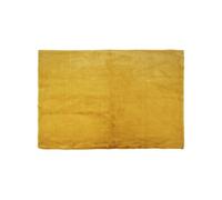 - Tapis fin imitation fourrure 120 x 170 cm jaune moutarde