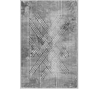 Tapis - FISUN - Gris - 300x400 - Antidérapant - Lavable en machine - Moderne