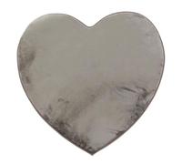 Tapis Flanelle Love - 85x90 cm - Taupe - Microfibre extra-douce - Dos antidérapant - Toucher velours extra-doux