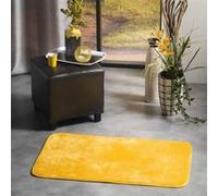 Douceur d'Intérieur, Tapis Rectangle (50 x 80 cm) Flanou Jaune, Flanelle Unie