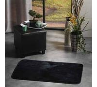 Tapis Flanelle tout doux, aspect velours, Noir, 50x80cm, 100% Polyester noir G