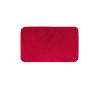 Tapis Flanelle tout doux, aspect velours, Rouge Carmin, 50x80cm, 100% Polyester