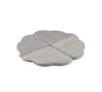Tapis fleur 115x115x5 cm velours côtelé beige
