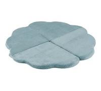 Tapis fleur 115x115x5 cm velours côtelé bleu Vert G