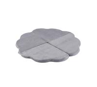 Tapis fleur 115x115x5 cm velours côtelé gris