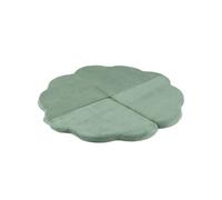 Tapis fleur 115x115x5 cm velours côtelé vert