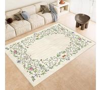 Tapis Fleur 50x80 cm Texture Douce Cachemire Anti Dérapant Tapis Pastoral Nature 3D Imprimé Motif Nettoyage Facile à l'Aspirateur ou en Machine Convient pour Salle de Bain Cuisine Entrée Carpet