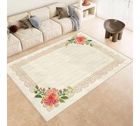 Tapis Fleur 50x80 cm Texture Douce Cachemire Anti Dérapant Tapis Pastoral Nature 3D Imprimé Motif Nettoyage Facile à l'Aspirateur ou en Machine Convient pour Salle de Bain Cuisine Entrée Carpet