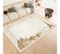 Tapis Fleur 60x120 cm Texture Douce Cachemire Anti Dérapant Tapis Pastoral Nature 3D Imprimé Motif Nettoyage Facile à l'Aspirateur ou en Machine Convient pour Salle de Bain Cuisine Entrée Carpet