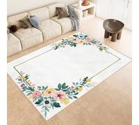 Tapis Fleur 60x90 cm Texture Douce Cachemire Anti Dérapant Tapis Pastoral Nature 3D Imprimé Motif Nettoyage Facile à l'Aspirateur ou en Machine Convient pour Salle de Bain Cuisine Entrée Carpet