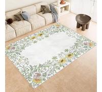 Tapis Fleur 60x90 cm Texture Douce Cachemire Anti Dérapant Tapis Pastoral Nature 3D Imprimé Motif Nettoyage Facile à l'Aspirateur ou en Machine Convient pour Salle de Bain Cuisine Entrée Carpet