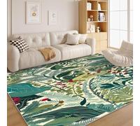 Tapis Fleurie sauvages - Tapis Salon 200x300 Grand éLéMents Naturels - Tapis de Porte Lavable Motif botanique Carpet Antidérapant en Machine Poil Ras pour Chambre Bureau Salle à Manger Feuilleux K259