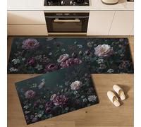 Tapis Fleurs Réalistes Rose Vert Antidérapant Tapi Rose Vert Pivoine Et Marguerite