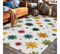 Tapis flocon de neige à poils courts pour salon, chambre à coucher, salle de classe, dortoir, université, 1,5 x 2,1 m, vert automne