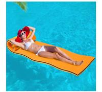 Tapis Flottant à Eau, 3 Couches de Mousse XPE, Tapis Flottant pour Loisirs Aquatiques, Île Flottante pour Piscines, Lacs et Plages,Orange,1.8mx0.9mx3.3cm