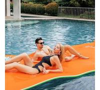 Tapis Flottant À Eau Coussin Flottant Doux Portable Confortable Été Tapis De Bain Loisirs Coussin Flottant Coussin Flottant en Mousse Insubmersible,Orange,1.8mx1.2mx3.3cm