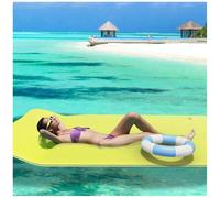 Tapis Flottant, Coussin d'eau Flottant avec Technologie Anti-Déchirure pour Mer, Lac, Piscine,Jaune,2.7mx1.3mx3.3cm