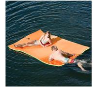 Tapis Flottant, Coussin d'eau Flottant avec Technologie Anti-déchirure pour mer, lac, Piscine,Orange,5.5m x 1.8m x 3.3cm