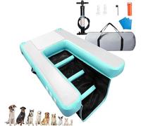 Tapis Flottant de Pont Rampe Bateau Chien pour Pool Boat Dock Beach, Plateforme Flottante Gonflable de Piscine pour Les Chiens jusqu'à 60 kg(Green)