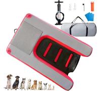 Tapis Flottant de Pont Rampe Bateau Chien pour Pool Boat Dock Beach, Plateforme Flottante Gonflable de Piscine pour Les Chiens jusqu'à 60 kg(Red)