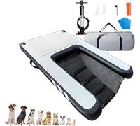 Tapis Flottant de Pont Rampe Bateau Chien pour Pool Boat Dock Beach, Plateforme Flottante Gonflable de Piscine pour Les Chiens jusqu'à 60 kg(Black)