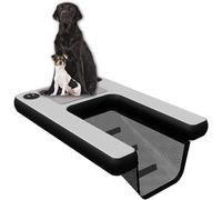 Tapis Flottant de Pont Rampe d'eau de Chien pour Dock, Rampe de Piscine à échelle Flottante avec Pompe/Corde/kit de réparation, Plateforme de Dock Gonflable pour Les Chiens jusqu'à 60 kg(Black)