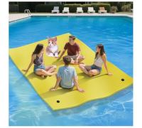 Tapis Flottant en Mousse pour Piscine, Rivière, Lac, Matelas Insubmersible pour Enfants, Coussin De Lit, Jeu Flottant,Jaune,180X90x3.3cm