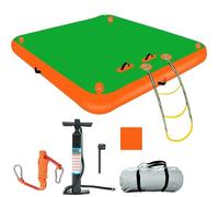 Tapis flottant gonflable avec surface antidérapante, pompe à air, échelle en corde, kit de réparation et sac de transport pour activités aquatiques dans les lacs, les mers et les piscines