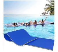 Tapis Flottant Piscine en Mousse XPE pour Piscine Plage Lac, Hamac Flottant Piscine avec Oreiller Roulé pour Sports Nautiques, Bronzage D'Eté,Bleu,4.5m x 1.3m x 3.3cm