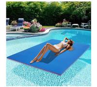 Tapis Flottant Piscine en Mousse XPE pour Piscine Plage Lac, Hamac Flottant Piscine avec Oreiller Roulé pour Sports Nautiques, Bronzage D'Eté,Bleu,180X55x3.3cm