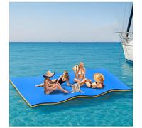 Tapis Flottant,Tapis d'eau Flottant en Mousse XPE À Haute Flottabilité, Imperméable, Portable, pour Une Seule Personne, Piscine, Lac, Parc,Bleu,450x180x 3.3cm
