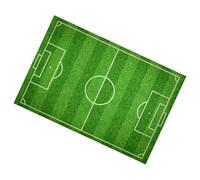 Tapis Foot Autocollant Style Terrain de Football, PVC Vert Antidérapant | Bordure Noire, Surface Souple Pieds, Décoration Sportive pour Chambre, Garçon Fille, Familles et Sols Carrelés