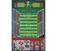 TAPITOM® | Tapis Enfant Terrain de Football - 130 x 200 cm | Grand Tapis de Jeu Foot | Tapis de Sol pour Chambre d'enfant Univers décoration Foot | antidérapant, Ourlet | Normes CE