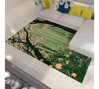 Tapis forêt Conte fées 200x300 Tapis Grande Surface Jolie Fleur Sauvage Poil Bas Lavable antidérapants intérieur Illustration Dessins animés Moquette pour Salon Chambre Salle Manger