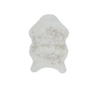 Tapis Forme Peau de Bête 60x90cm Imitation Fourrure Fine Blanc Crème - SNUGLY -