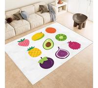 Tapis Fruit 60x90 cm Texture Douce Cachemire Anti Dérapant Tapis Enfantin Amusant 3D Imprimé Motif Nettoyage Facile à l'Aspirateur ou en Machine Convient pour Salle de Bain Cuisine Entrée Carpet