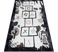 Tapis FUN Hop pour enfants, animaux noir Noir 120x170 cm