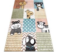 Tapis FUN Pets pour enfants, animaux colorés gris Multicolore 120x170 cm