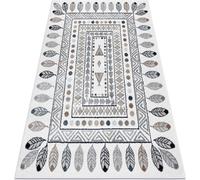Tapis FUN Tipi pour enfants, indien, cadre crème beige 160x220 cm