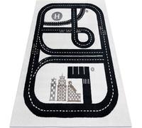 Tapis FUN Track pour enfants, rue, ville beige crème 180x270 cm