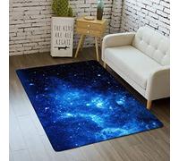 Tapis Galaxie Ciel étoilé Pour Garçons Filles Ados Univers 3D Planète Impression Tapis Chambre Salon Décoration sol Tapis Intérieur Lavable Bleu Violet Tapis Antidérapant (Coloré 1,100x150 cm)