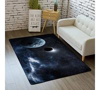 Tapis Galaxie Ciel étoilé Pour Garçons Filles Ados Univers 3D Planète Impression Tapis Chambre Salon Décoration sol Tapis Intérieur Lavable Bleu Violet Tapis Antidérapant (Coloré 5,100x150 cm)