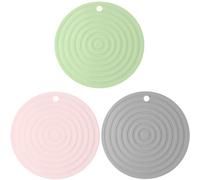 Tapis Gamelle Chat et Chien,3 PCS Tapis Portable en Silicone Set De Table en Silicone，Rond Tapis de Plateau Gamelle,Tapis d Alimentation Imperméable Silicone,pour Nourriture Animaux Domestiques