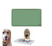 Tapis Gamelle Chien,Tapis gamelle silicone,Protection anti-débordement 55x38cm,Bord surélevé Antidérapant,Lavable au lave-vaisselle,Sans BPA,Imperméable,Support 2 bols,Camping-car et valise (Vert)