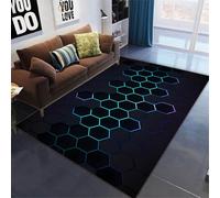 Tapis Gamer Chambre Ado Garçon Enfants Adulte Vision Géométrique Colorée Imprimé 3D Tapis De Chaise Gaming Salon Tapis De Sol Déco Antidérapant Lavable Flanelle Doux Carpets (Rouge,160x200cm)